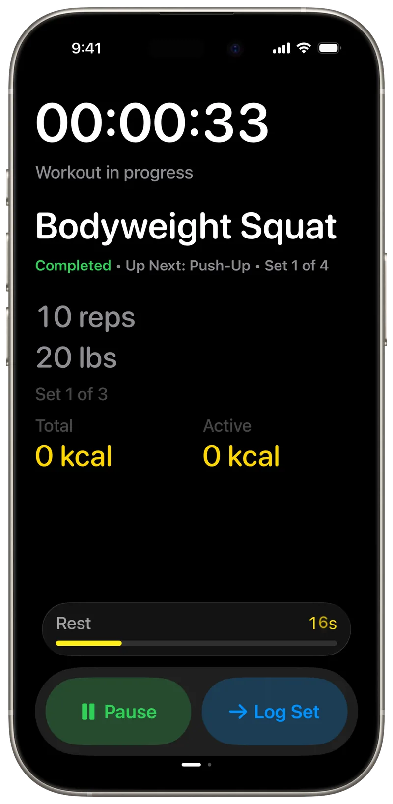 Specular active workout session