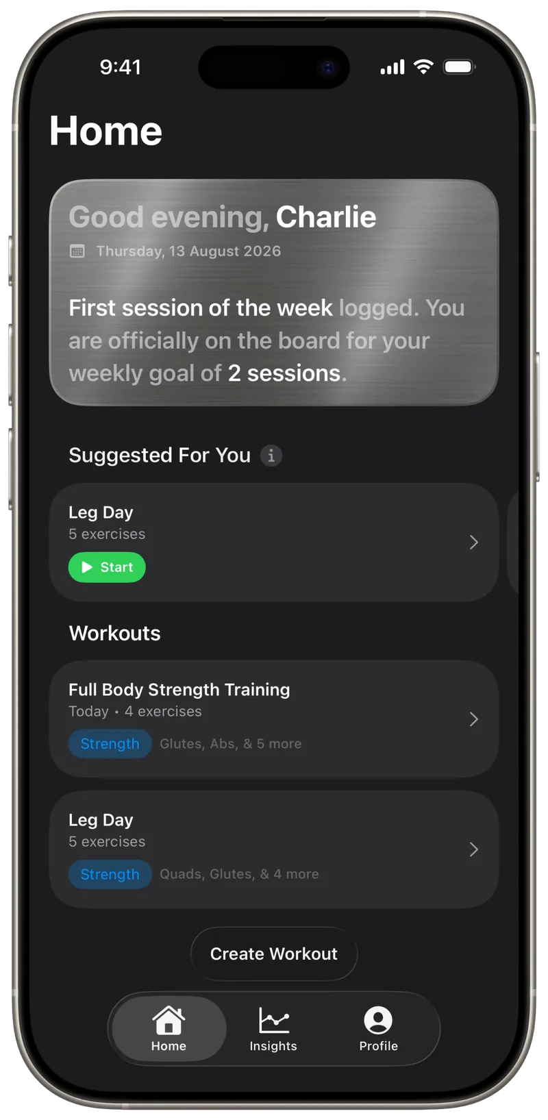 Specular smart workout suggestions